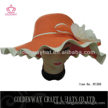 Ladies big floppy hats orange color floppy hat